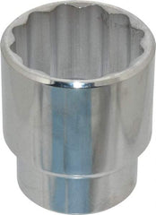 Proto - 1-1/2", 1/2" Drive, Standard Hand Socket - 12 Points, 2-1/4" OAL, Chrome Finish - Industrial Tool & Supply