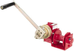 THERN - 1000/500 Lbs. Load Limit Worm Gear Hand Winch - 7-1/2 Inches Long x 15.59 Inches High x 11.81 Inches Deep, 1,000 Lbs. Line Pull Capacity, 26 Lbs. Force to Lift 1,000 Pounds - Industrial Tool & Supply