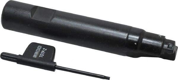 Seco - 3/4" Cut Diam, 0.2" Max Depth of Cut, 3/4" Shank Diam, 4.33" OAL, Indexable Square Shoulder End Mill - SPMX 0602 Inserts, Weldon Shank, 90° Lead Angle - Industrial Tool & Supply