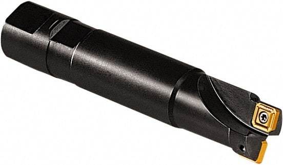 Seco - 32mm Cut Diam, 8mm Max Depth of Cut, 32mm Shank Diam, Indexable Square Shoulder End Mill - Weldon Shank, 90° Lead Angle, Through Coolant - Industrial Tool & Supply