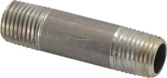 Merit Brass - 1/4" Pipe, 2" Long, Aluminum Pipe Nipple - Grade 6061, Threaded - Industrial Tool & Supply