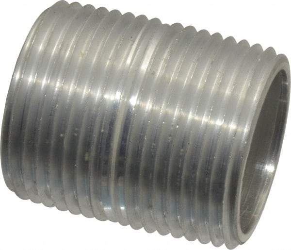 Merit Brass - 1" Pipe, 1-1/2" Long, Aluminum Pipe Nipple - Grade 6061, Threaded - Industrial Tool & Supply
