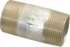Merit Brass - 1-1/4" Pipe, 3" Long, Aluminum Pipe Nipple - Grade 6061, Threaded - Industrial Tool & Supply