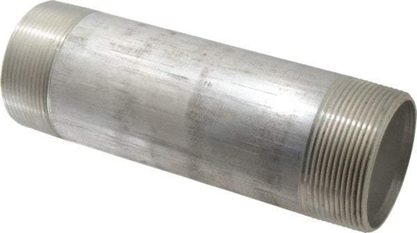 Merit Brass - 3" Pipe, 10" Long, Aluminum Pipe Nipple - Grade 6061, Threaded - Industrial Tool & Supply