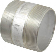 Merit Brass - 4" Pipe, 4" Long, Aluminum Pipe Nipple - Grade 6061, Threaded - Industrial Tool & Supply