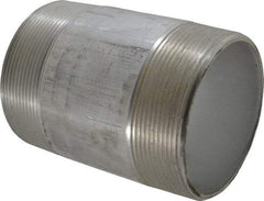 Merit Brass - 4" Pipe, 6" Long, Aluminum Pipe Nipple - Grade 6061, Threaded - Industrial Tool & Supply