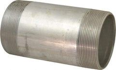 Merit Brass - 4" Pipe, 8" Long, Aluminum Pipe Nipple - Grade 6061, Threaded - Industrial Tool & Supply