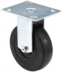 E.R. Wagner - 6" Diam x 2" Wide x 7-1/2" OAH Top Plate Mount Rigid Caster - TPR, 400 Lb Capacity, Roller Bearing, 4 x 4-1/2" Plate - Industrial Tool & Supply