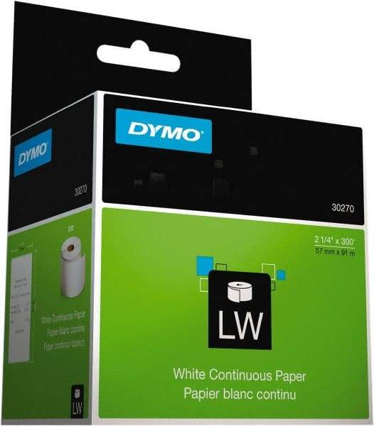 Dymo - 2-7/16" Wide x 3,600" Long, White Receipt Paper - For DYMO LabelWriter Printers - Industrial Tool & Supply