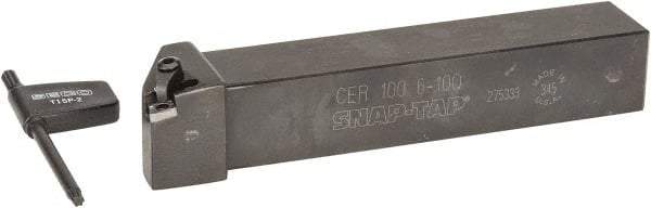 Seco - Right Hand Cut, 1" Shank Width x 1" Shank Height Indexable Threading Toolholder - 6" OAL, 10ER Insert Compatibility, CE Toolholder - Industrial Tool & Supply