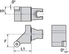Kennametal - Left Hand Cut, Size KM25, RC.. 10T3M0 Insert Compatiblity, External Modular Turning & Profiling Cutting Unit Head - 22mm Ctr to Cutting Edge, 30mm Head Length, Through Coolant, Series Screw-On - Industrial Tool & Supply