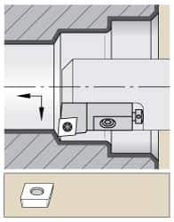 Kennametal - Series Screw-On, Left Hand Cut, 25mm Min Bore Diam, Boring Cartridge - 0.394" Back of Bar to Cutting Edge, CP... Insert, 1.26" OAL, 0° Lead Angle - Industrial Tool & Supply