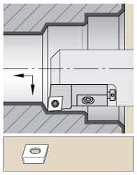 Kennametal - Series Screw-On, Left Hand Cut, 25mm Min Bore Diam, Boring Cartridge - 0.394" Back of Bar to Cutting Edge, CP... Insert, 1.26" OAL, 5° Lead Angle - Industrial Tool & Supply