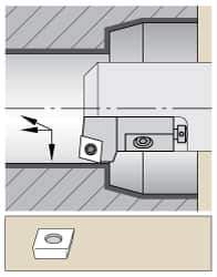 Kennametal - Series Screw-On, Right Hand Cut, 25mm Min Bore Diam, Boring Cartridge - 0.394" Back of Bar to Cutting Edge, CP... Insert, 1.26" OAL, 15° Lead Angle - Industrial Tool & Supply