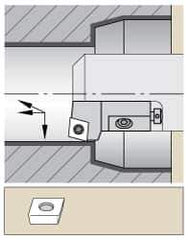 Kennametal - Series Screw-On, Right Hand Cut, 25mm Min Bore Diam, Boring Cartridge - 0.394" Back of Bar to Cutting Edge, CP... Insert, 1.26" OAL, 15° Lead Angle - Industrial Tool & Supply