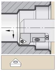 Kennametal - Series Screw-On, Right Hand Cut, 25mm Min Bore Diam, Boring Cartridge - 0.394" Back of Bar to Cutting Edge, TP.. Insert, 1.26" OAL, 0° Lead Angle - Industrial Tool & Supply