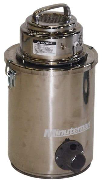 Minuteman - 6 Gal, Stainless Steel Tank, Dry, Mercury Vacuum Cleaner - 1.25 hp, 7.9 Amps - Industrial Tool & Supply