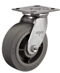 Albion - 5" Diam x 2" Wide x 6-1/2" OAH Top Plate Mount Swivel Caster - Glass Filled Nylon, 1,000 Lb Capacity, Delrin Bearing, 4 x 4-1/2" Plate - Industrial Tool & Supply