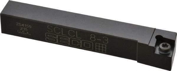 Seco - SCLC, Left Hand Cut, -5° Lead Angle, 1/2" Shank Height x 1/2" Shank Width, Neutral Rake Indexable Turning Toolholder - 3-1/2" OAL, CC..32.5. Insert Compatibility, Series Screw Lock - Industrial Tool & Supply