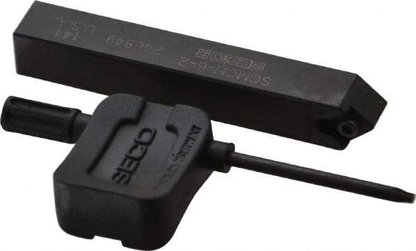 Seco - SCMC, Neutral Cut, 0° Lead Angle, 3/8" Shank Height x 3/8" Shank Width, Neutral Rake Indexable Turning Toolholder - 2-1/2" OAL, CC..21.5. Insert Compatibility, Series Screw Lock - Industrial Tool & Supply