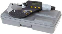 TESA Brown & Sharpe - 0 to 1.2 Inch Range, 0.0001 Inch Resolution, Standard Throat, IP54 Electronic Outside Micrometer - 0.0002 Inch Accuracy, Carbide Face, Includes Plastic Case - Industrial Tool & Supply