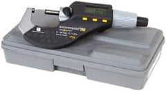 TESA Brown & Sharpe - 0 to 1.2 Inch Range, 0.0001 Inch Resolution, Standard Throat, IP54 Electronic Outside Micrometer - 0.0002 Inch Accuracy, Carbide Face, Includes Plastic Case - Industrial Tool & Supply