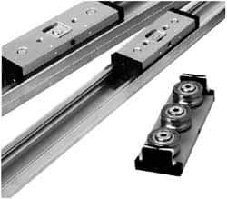 Pacific Bearing - 720mm OAL x 65mm Overall Width x 27mm Overall Height Self Lubricated Linear Guide Systems - 80mm Between Holes, 1338 Lb. Capacity - Industrial Tool & Supply