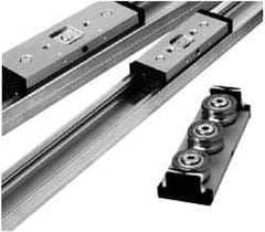 Pacific Bearing - 960mm OAL x 45mm Overall Width x 21mm Overall Height Self Lubricated Linear Guide Systems - 60mm Between Holes, 598 Lb. Capacity - Industrial Tool & Supply