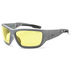 Baldr Yellow Lens Matte Gray Safety Glasses - Industrial Tool & Supply