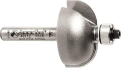 Amana Tool - 1-1/8" Cut Diam, 9/16" Length of Cut, 2 Flute Cove Edge Profile Router Bit - Carbide-Tipped, 1/4" Shank Diam, 2" OAL, Uncoated - Industrial Tool & Supply