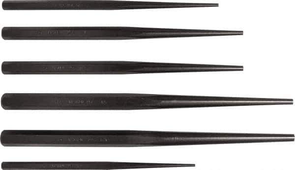 Mayhew - 6 Piece, 1/8 to 5/16", Drift Punch Set - Alloy Steel - Industrial Tool & Supply