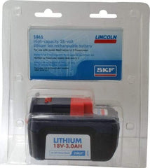 Lincoln - 18 Volt, Grease Gun Battery - Lithium-Ion, 1 hr Charge Time & 3 Ah Battery Capacity - Industrial Tool & Supply