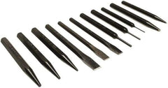 Mayhew - 11 Piece Punch & Chisel Set - 1/4 to 3/8" Chisel, 1/16 to 1/4" Punch, Hex Shank - Industrial Tool & Supply