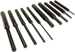 Mayhew - 10 Piece, 1/8 to 3/8", Pin Punch Set - Alloy Steel, Comes in Vinyl Pouch - Industrial Tool & Supply