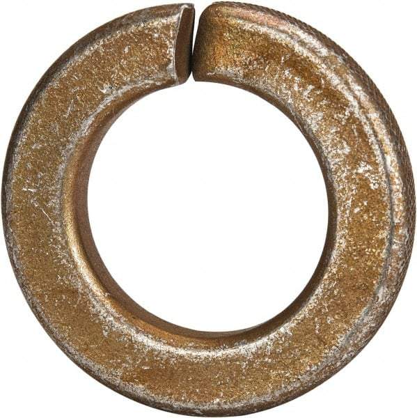 Made in USA - 5/8", 0.156" Thick Split Lock Washer - 1060 Spring Steel, Zinc Yellow Dichromate Finish, 0.628" Min ID, 0.641" Max ID, 1.073" Max OD - Industrial Tool & Supply