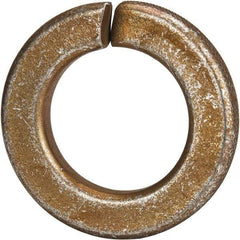 Made in USA - 5/8", 0.156" Thick Split Lock Washer - 1060 Spring Steel, Zinc Yellow Dichromate Finish, 0.628" Min ID, 0.641" Max ID, 1.073" Max OD - Industrial Tool & Supply