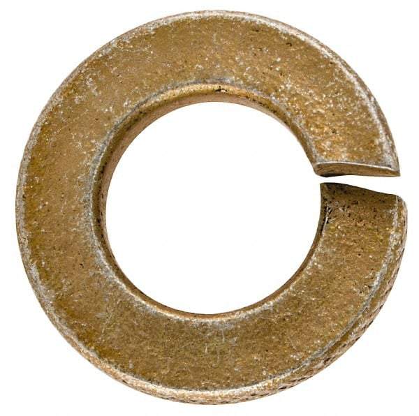 Made in USA - 5/16", 0.078" Thick Split Lock Washer - 1060 Spring Steel, Zinc Yellow Dichromate Finish, 0.314" Min ID, 0.322" Max ID, 0.583" Max OD - Industrial Tool & Supply