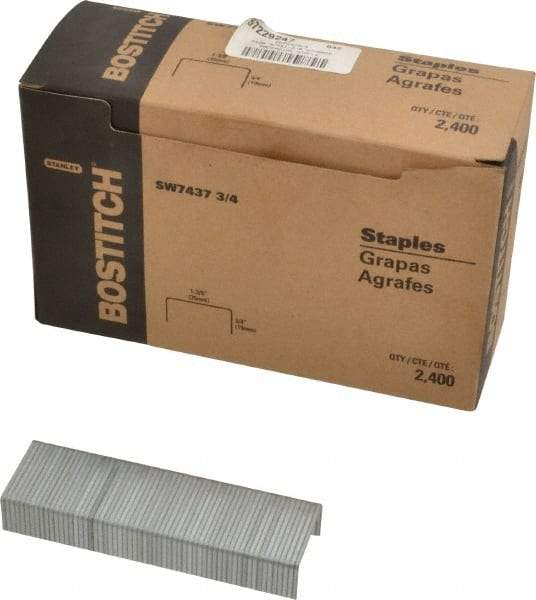 Stanley Bostitch - 1-3/8" Wide Steel Crown Staples - 3/4" Leg Length - Industrial Tool & Supply