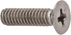 Made in USA - #8-32 UNC, 5/8" OAL Phillips Drive Machine Screw - Flat Head, Grade 18-8 Stainless Steel, Passivated Finish, Without Washer - Industrial Tool & Supply