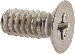 Made in USA - #10-24 UNC, 7/16" OAL Phillips Drive Machine Screw - Flat Head, Grade 18-8 Stainless Steel, Without Washer - Industrial Tool & Supply