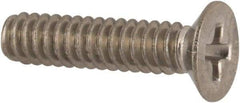 Made in USA - #4-40 UNC, 1/2" OAL Phillips Drive Machine Screw - Flat Head, Grade 18-8 Stainless Steel, Passivated Finish, Without Washer - Industrial Tool & Supply