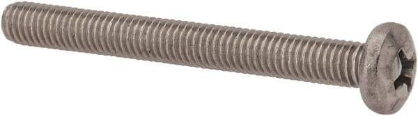 Made in USA - #10-32 UNF, 1-3/4" Length Under Head Phillips Drive Machine Screw - Pan Head, Grade 18-8 Stainless Steel, Uncoated, Without Washer - Industrial Tool & Supply