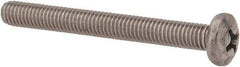 Made in USA - #10-32 UNF, 1-3/4" Length Under Head Phillips Drive Machine Screw - Pan Head, Grade 18-8 Stainless Steel, Uncoated, Without Washer - Industrial Tool & Supply