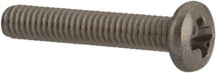 Made in USA - #2-64 UNF, 1/2" Length Under Head Phillips Drive Machine Screw - Pan Head, Grade 18-8 Stainless Steel, Black Oxide Finish, Without Washer - Industrial Tool & Supply