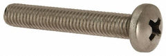 Made in USA - #10-32 UNF, 1-1/4" Length Under Head Phillips Drive Machine Screw - Pan Head, Grade 18-8 Stainless Steel, Black Oxide Finish, Without Washer - Industrial Tool & Supply