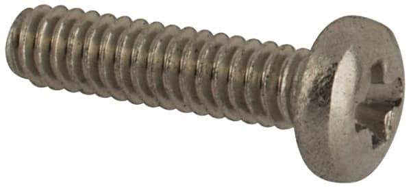 Made in USA - #0-80 UNF, 1/4" Length Under Head Phillips Drive Machine Screw - Pan Head, Grade 18-8 Stainless Steel, Black Oxide Finish, Without Washer - Industrial Tool & Supply