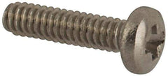 Made in USA - #0-80 UNF, 1/4" Length Under Head Phillips Drive Machine Screw - Pan Head, Grade 18-8 Stainless Steel, Black Oxide Finish, Without Washer - Industrial Tool & Supply