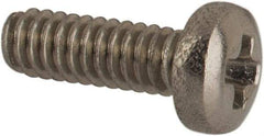 Made in USA - #0-80 UNF, 3/16" Length Under Head Phillips Drive Machine Screw - Pan Head, Grade 18-8 Stainless Steel, Black Oxide Finish, Without Washer - Industrial Tool & Supply
