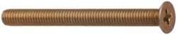 Made in USA - #10-24 UNC, 3/8" OAL Phillips Drive Machine Screw - Flat Head, Grade 3 Steel, Yellow Cadmium-Plated Finish, Without Washer - Industrial Tool & Supply