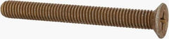 Made in USA - #10-32 UNF, 1-3/4" OAL Phillips Drive Machine Screw - Flat Head, Grade 3 Steel, Yellow Cadmium-Plated Finish, Without Washer - Industrial Tool & Supply